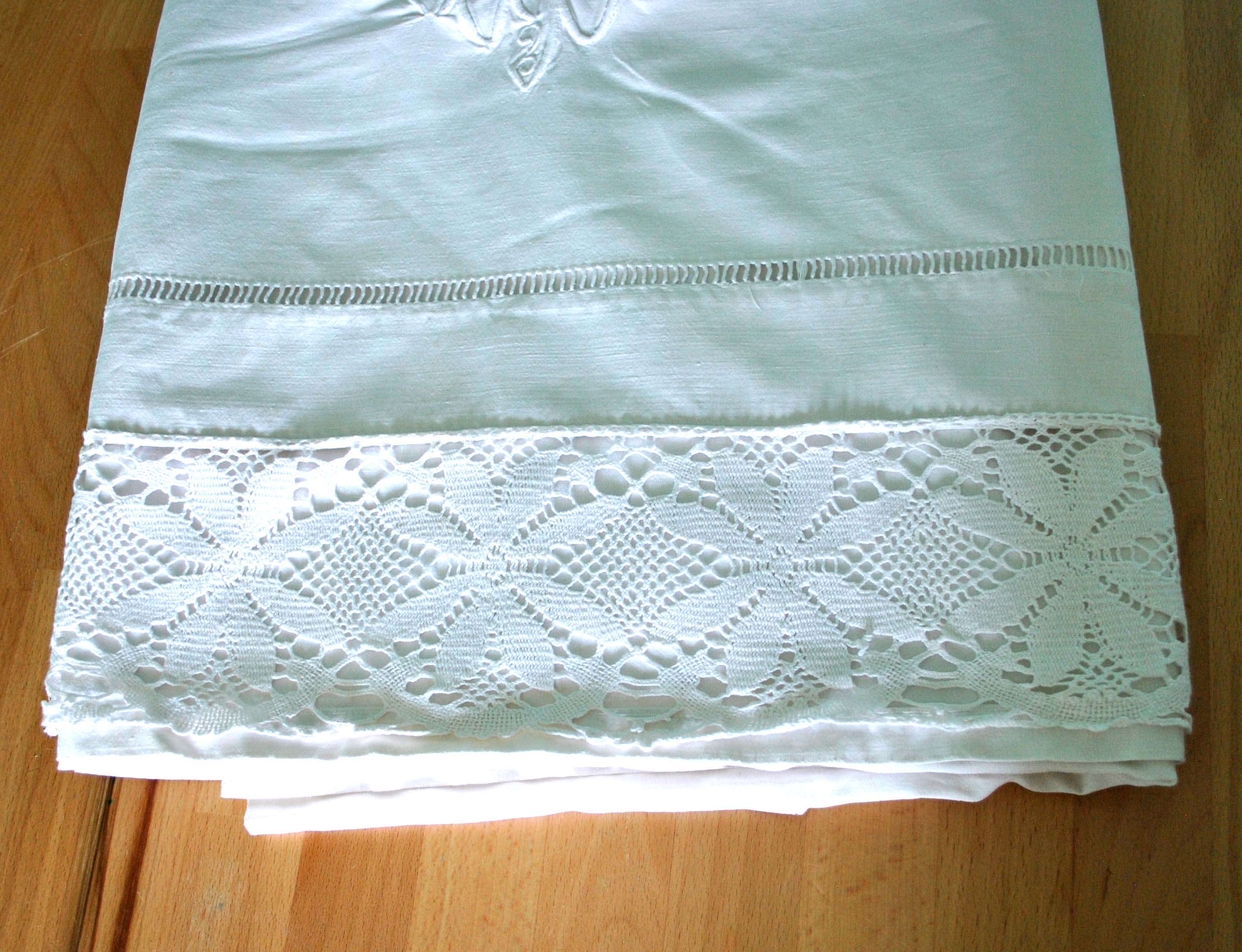 Vintage sheets in embroidered cotton and lace LS 170x280 *F1*