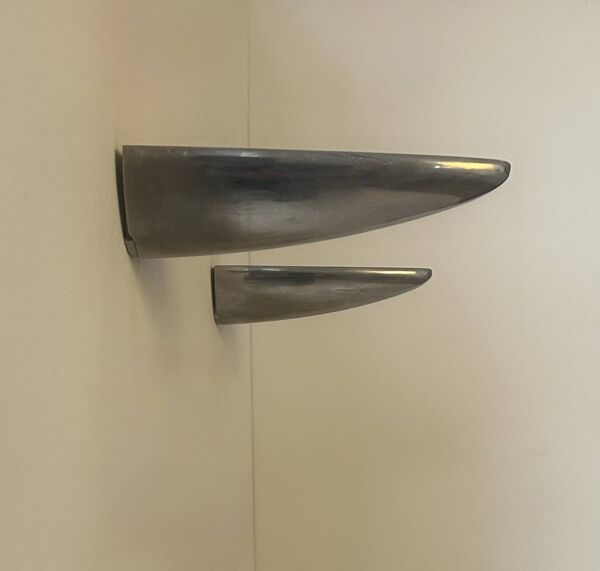 Paire d'appliques vintage, fonte d'aluminium, France, 1980