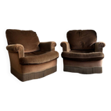 Fauteuils crapauds en velours