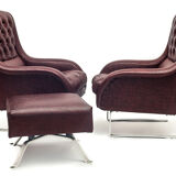 Pair of Varam armchairs with ottoman