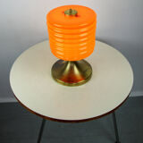 Mid-century orange glass table lamp