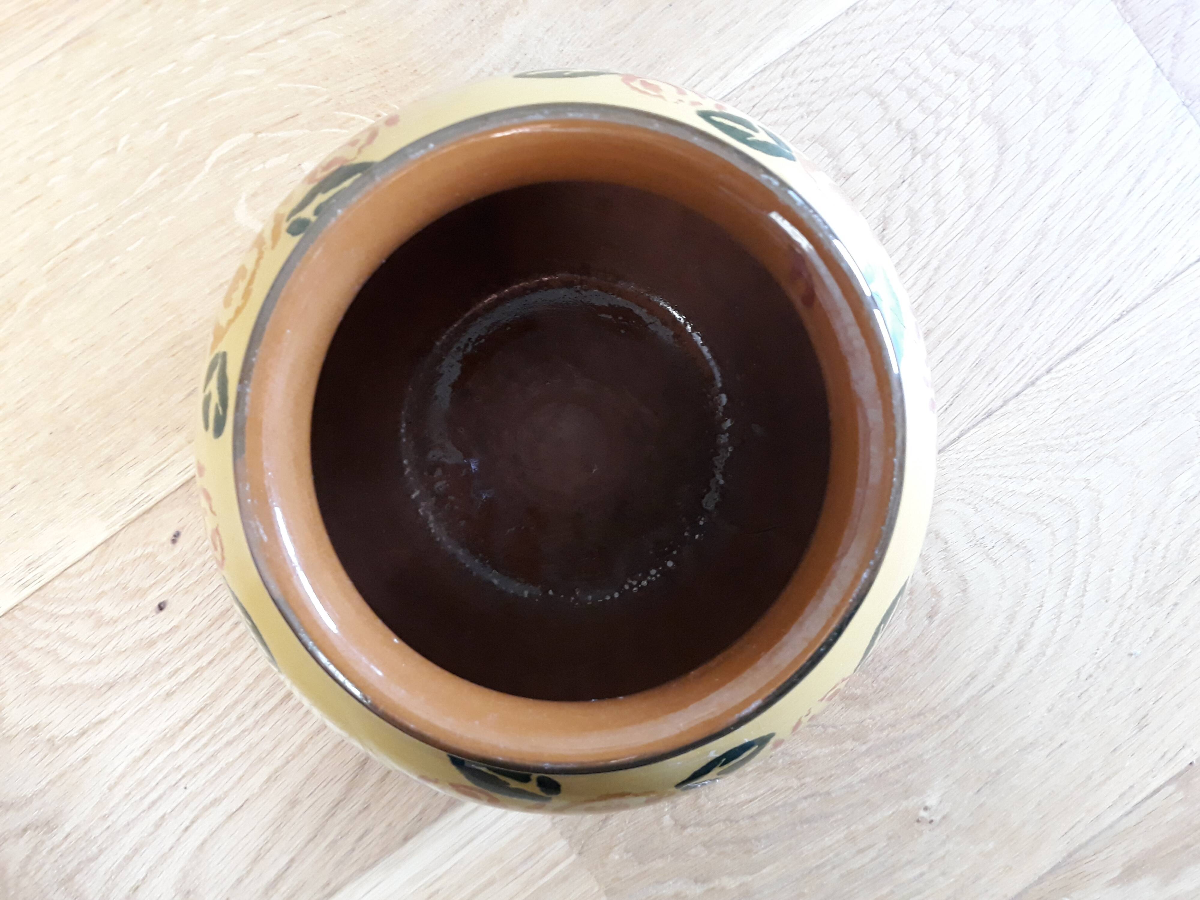 Ceramic vase enamelled yellow mustard ball shape