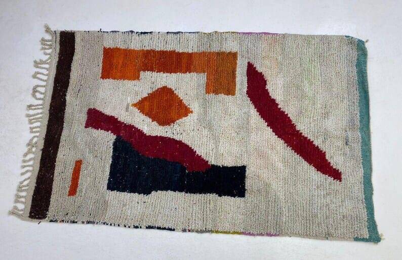 Handmade pure wool rug, size 140 x 260 cm.