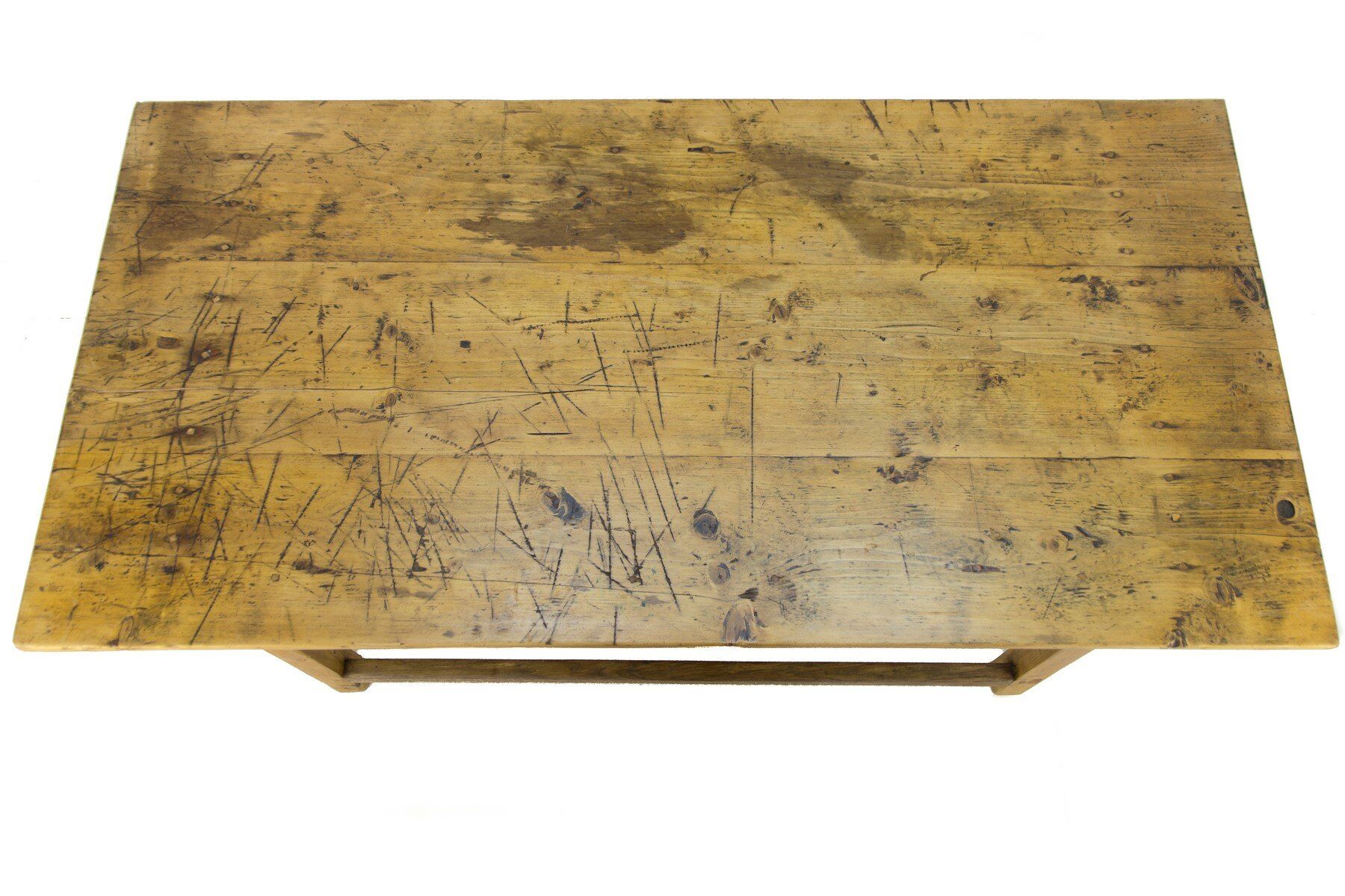 Vintage Rustic Baltic Pine Dining Table, 1930s