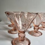 Pink glass ice cream cups