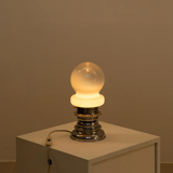 Lampe en chrome & verre opaque 70's