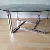 Chrome coffee table and smoked glass