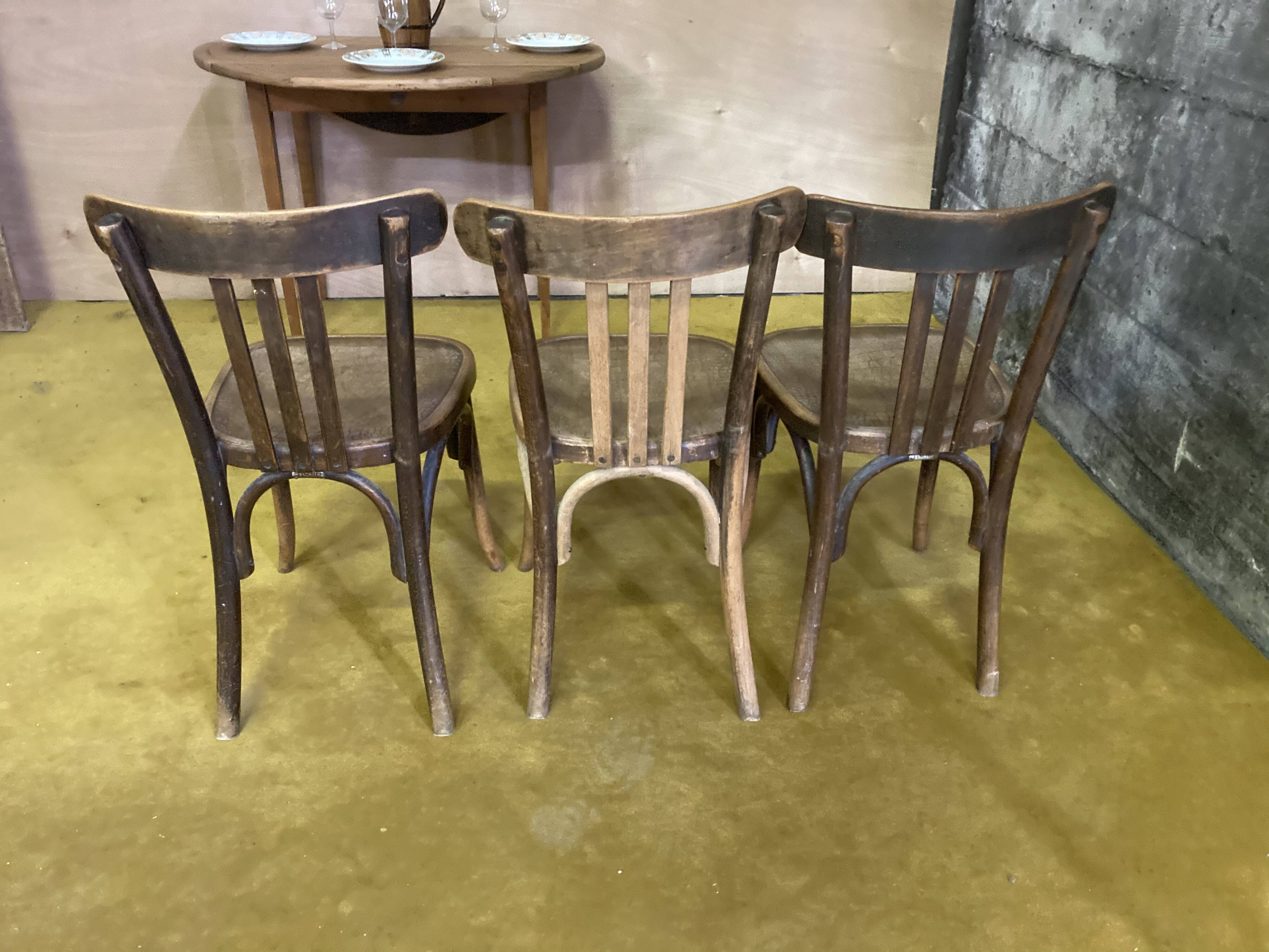 3 chairs bistro Fishel early 20th.