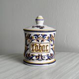 Pot à tabac décor peint à la main.