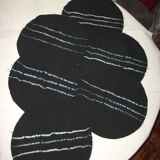6 old linen placemats