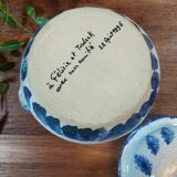 Soupière en Grès Individuelle en Blanc et Bleu