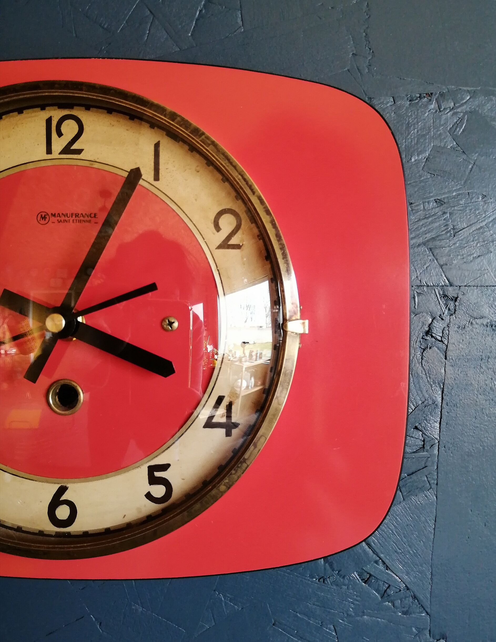 Vintage clock, "Manufrance Rouge" wall clock