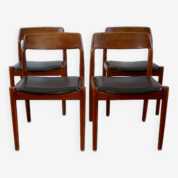 Série de  chaises scandinaves vintage en teck Scantic Mobelvaerk 1960