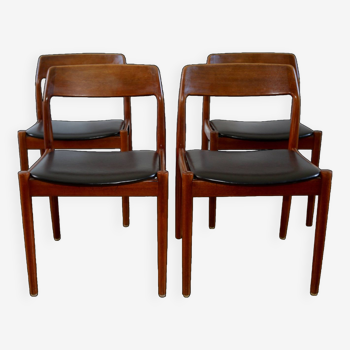 Series of vintage Scandinavian teak chairs Scantic Mobelvaerk 1960