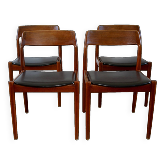 Series of vintage Scandinavian teak chairs Scantic Mobelvaerk 1960