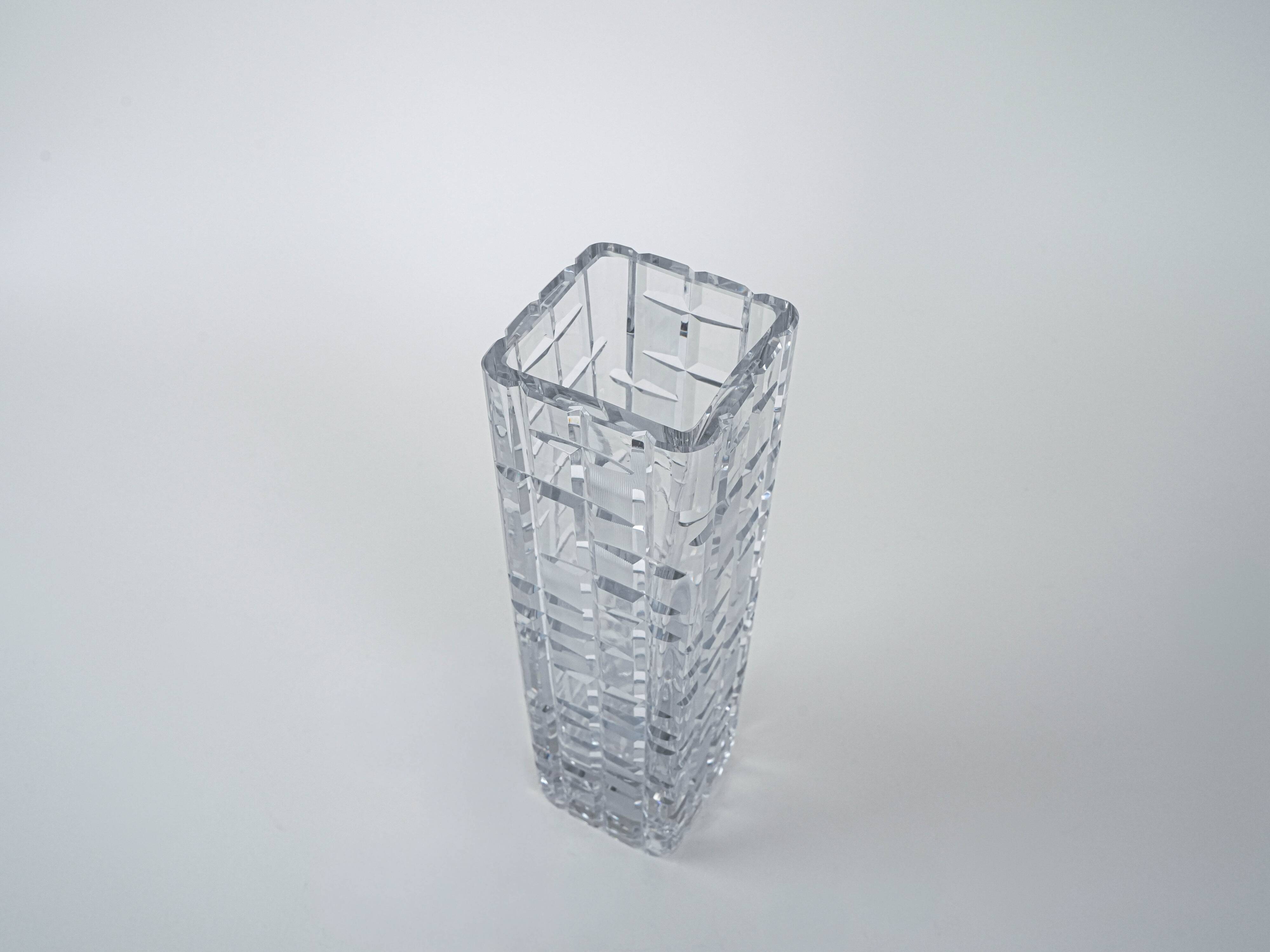 Crystal vase, Italian design, 1960s, manufactured in Italy
