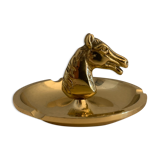 Horse-headed brass ashtray