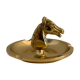 Horse-headed brass ashtray