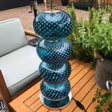 Blue blown glass lamp