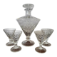 Port carafe in bohemian cut crystal and its 4 Glasses