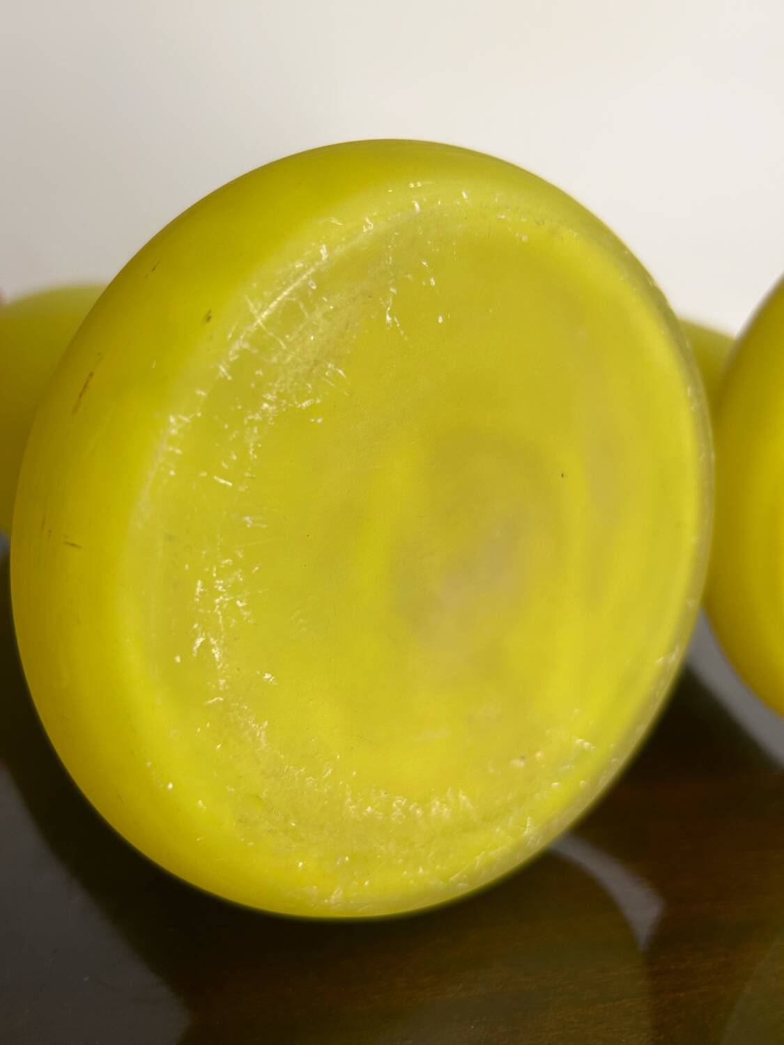 Pair of Art Deco yellow glass paste vases