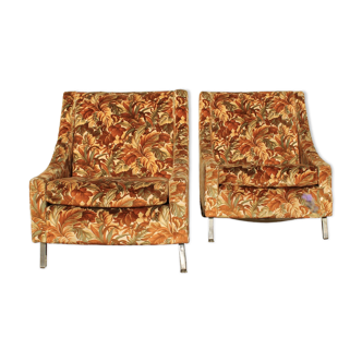 Paire de fauteuils clubs vintage