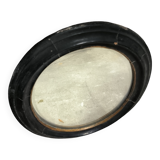 Antique oval wooden mirror
