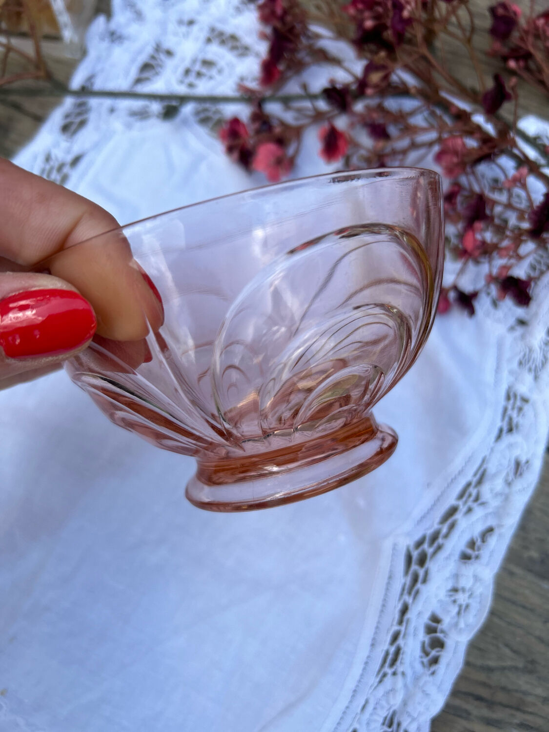 Bol en verre rose