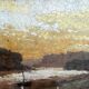 Pastel painting "Vallée du Cer" landscape signed H. Gallert 1917 and frame.