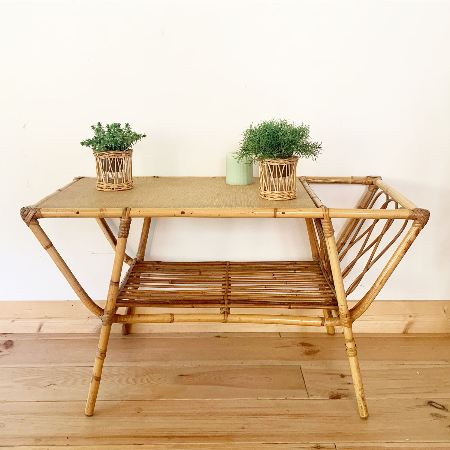 Rattan coffee table from the 50s