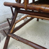 Rattan folding lounge chair