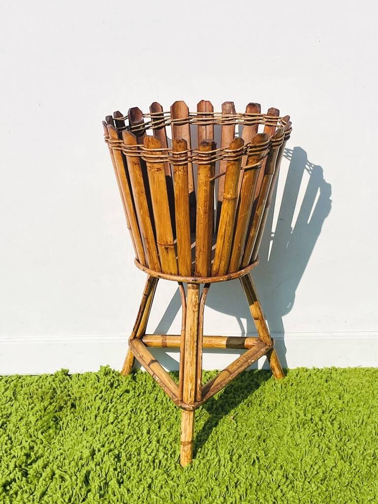 Bamboo plant stand ~ Vintage 50s
