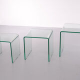 Glass nesting tables italy 1980s