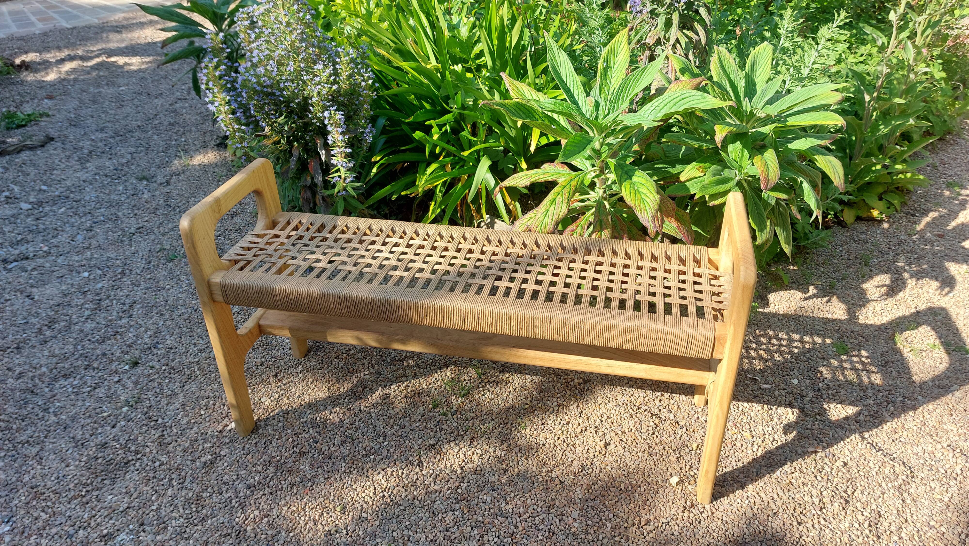 Oak and Danish rope bench
