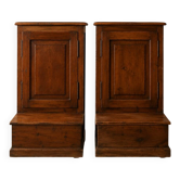 Cabinet de prière prie-dieu en bois de châtaignier, années 1940-1950