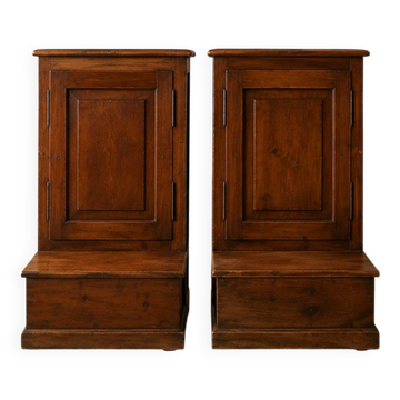 Cabinet de prière prie-dieu en bois de châtaignier, années 1940-1950