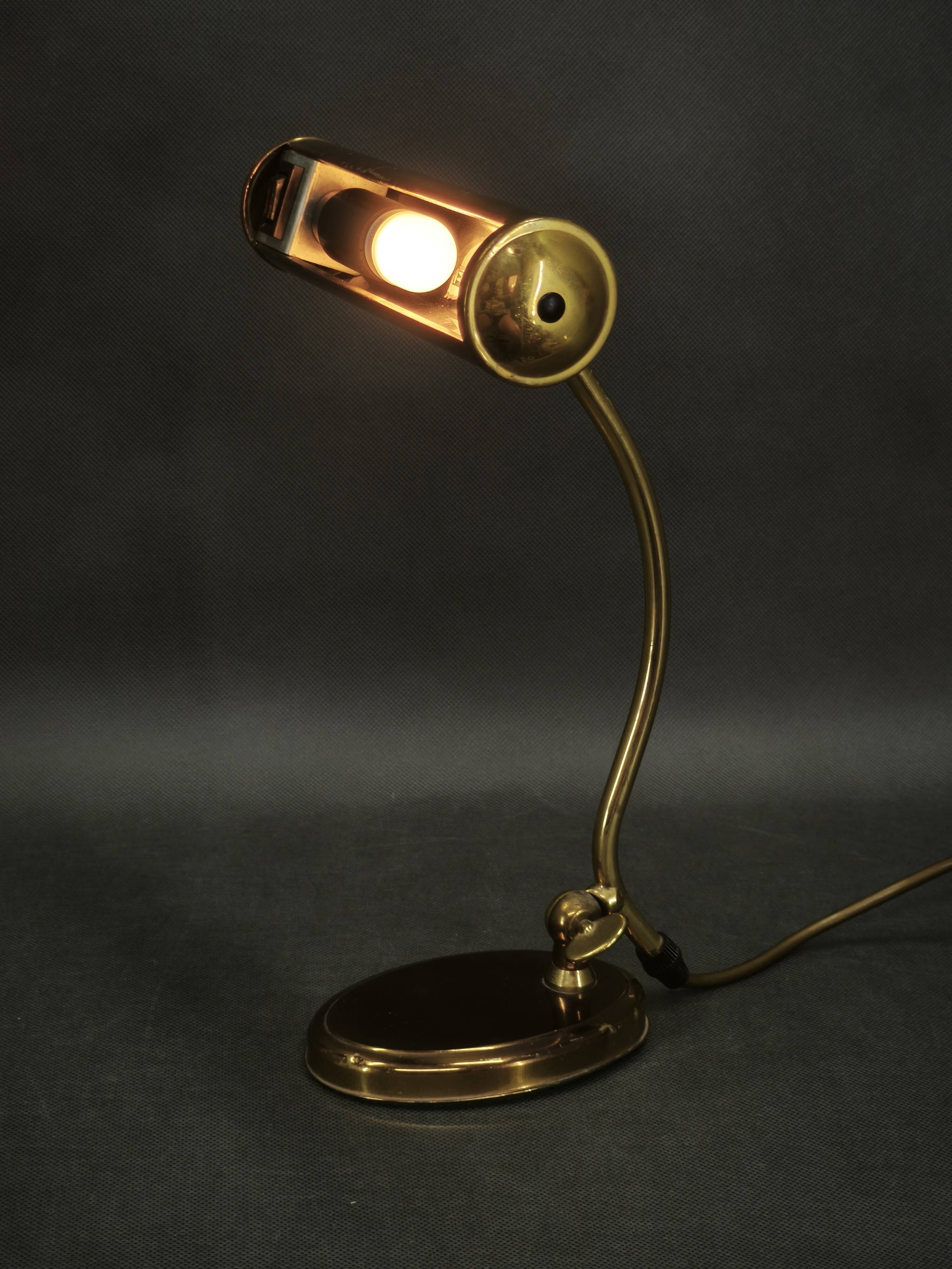 Lampe de bureau en laiton réglable, Allemagne, années 1960