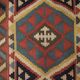 Tapis de couloir Kilim en laine fait main, beige à motifs géométriques tribaux en zigzag