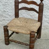 Charles DUDOUYT low straw chair vintage 1940