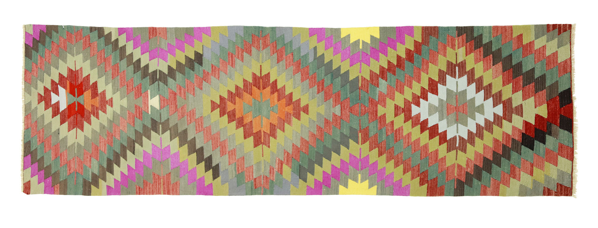Anatolian handmade kilim rug 275 cm x 87 cm