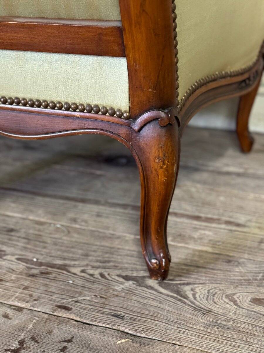 Pair Of Louis XV Style Bergeres In Finely Carved Walnut Around 1920