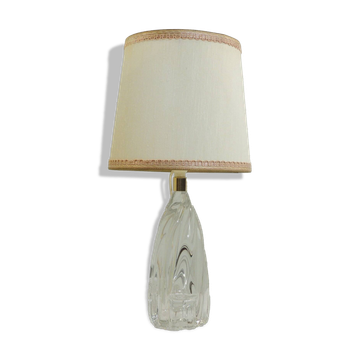 Vintage crystal lamp from the 70s – sculpted base – small table lamp