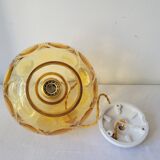 Faceted glass pendant light