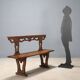 Antique walnut wood bench, Italy, 18th century