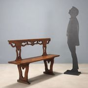 Antique walnut wood bench, Italy, 18th century
