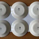 6 antique flat plates in Gien earthenware