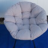 Paire de fauteuils vintage corbeille