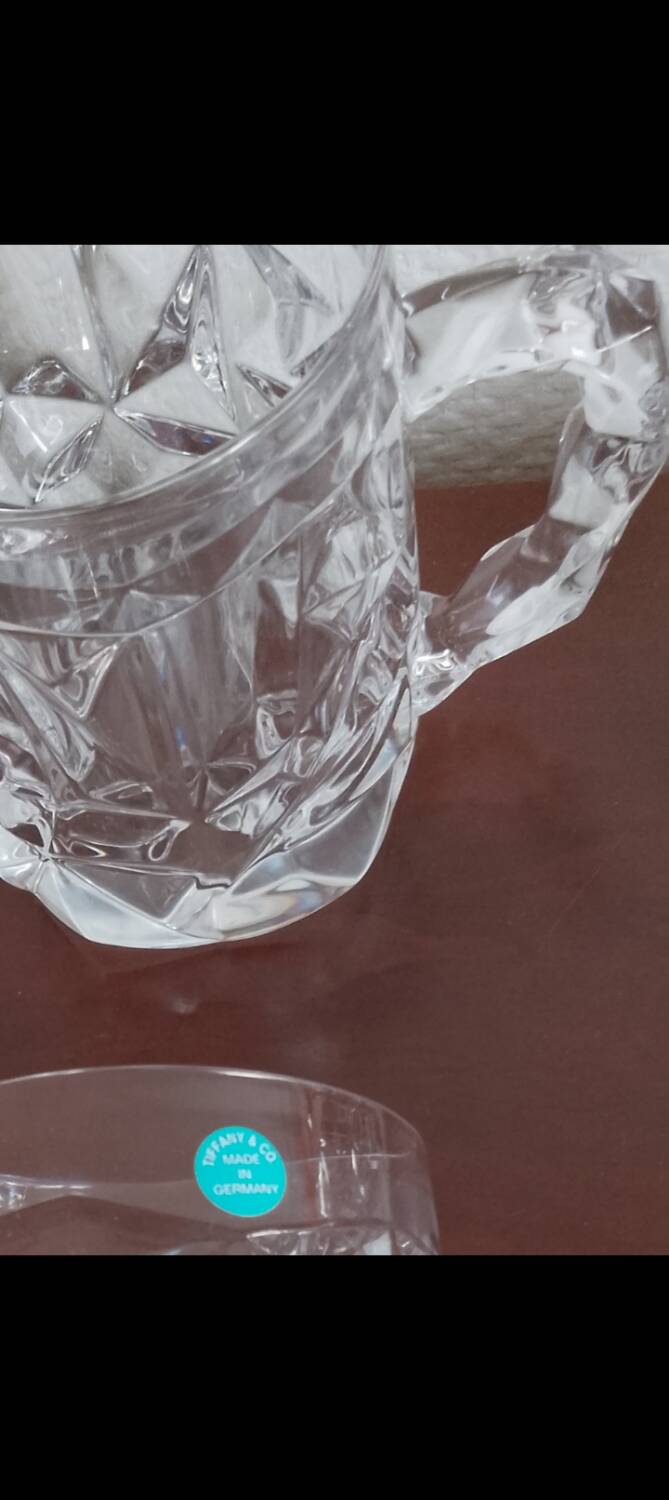 4 cut crystal beer mugs from Tiffany and Co.
