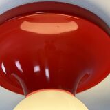 Castiglioni red metal "Light Ball" wall or ceiling lamp for Flos, Italy 1970s