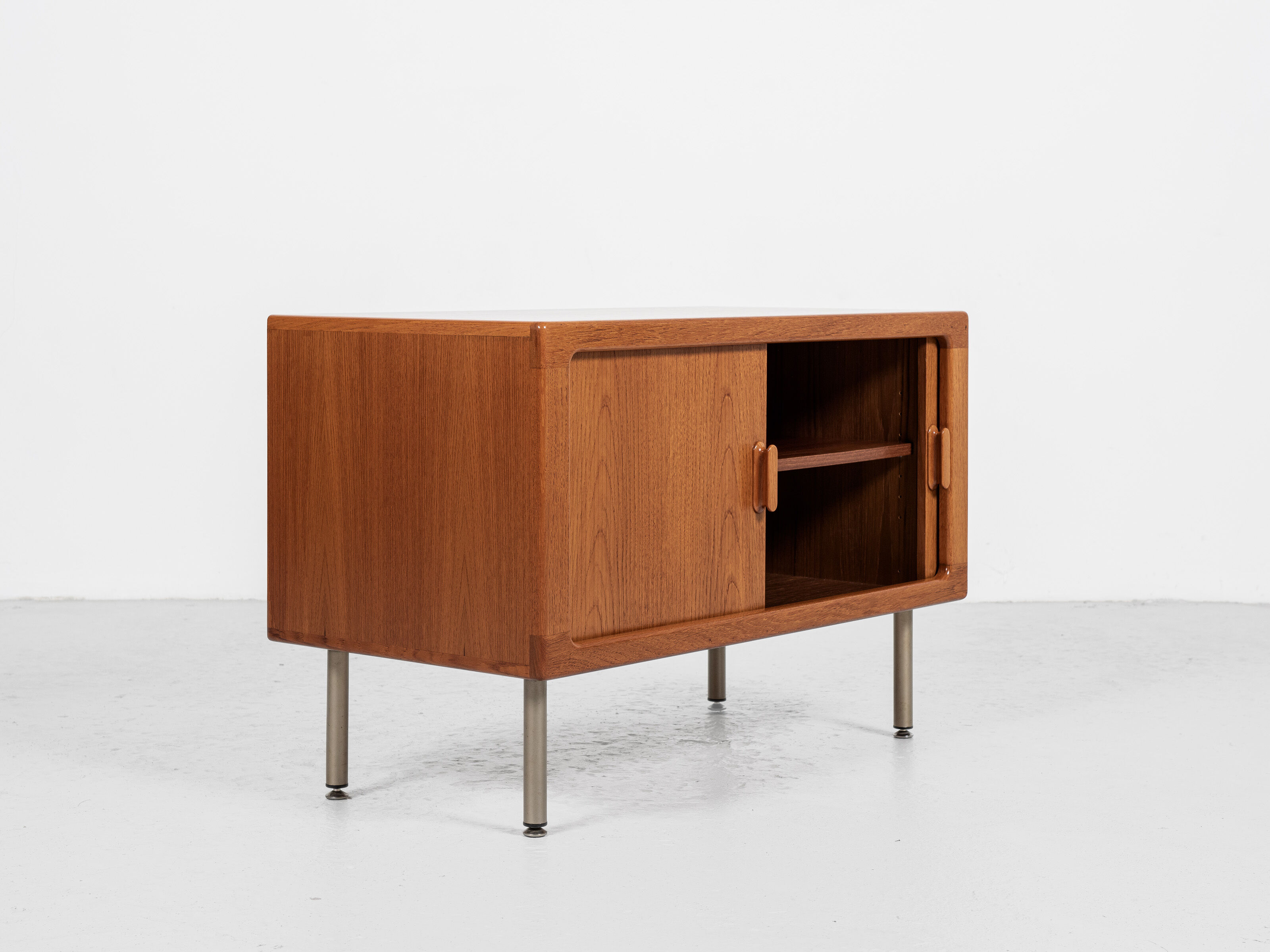 Midcentury Danish sideboard in teak with tambour doors by Dyrlund 1960s - metal legs